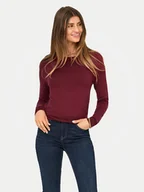 Swetry damskie - ONLY Sweter Venice 15333989 Bordowy Regular Fit - miniaturka - grafika 1