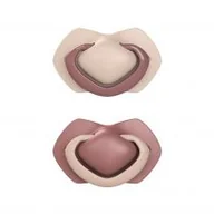 Smoczki uspokajające - canpol Babies Zestaw smoczków uspokajających silikonowych symetrycznych Pure Color 6-18 m, różowy - miniaturka - grafika 1