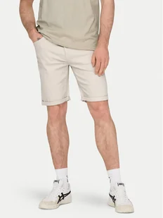 Only & Sons Szorty jeansowe Ply 22029296 Écru Regular Fit - Spodenki męskie - miniaturka - grafika 1