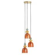 Lampy sufitowe - Potrójna lampa zwis Koloreno ABR-3KOLOK-C Abruzzo czerwony zielony pomarańczowy - miniaturka - grafika 1