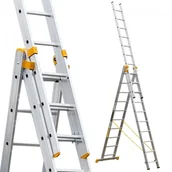 Drabiny - Drabina aluminiowa profesjonalna ALOSS FORTE 3x10 - 8,00m - miniaturka - grafika 1