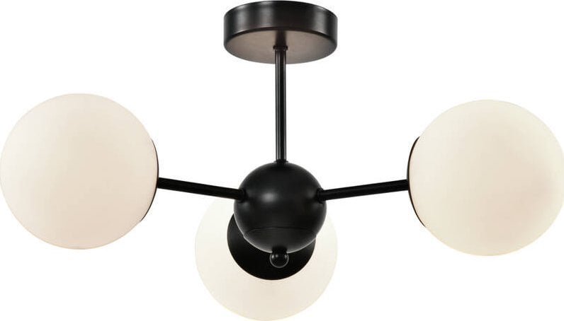 Lampa wisząca Candellux Calari lampa wisząca czarny 3x40W E14 klosz biały 33-37459