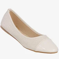 Baleriny - Baleriny Damskie Ekoskóra Buty Lekkie Na Lato Eleganckie Białe Biały 40 - miniaturka - grafika 1