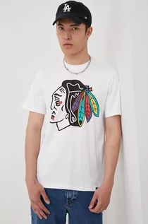Koszulki i topy damskie - 47brand 47brand t-shirt bawełniany MLB Chicago Blackhawks kolor biały z nadrukiem - grafika 1