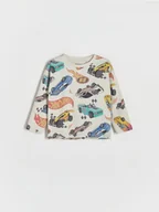 Bluzki dla niemowląt - Reserved - Longsleeve Hot Wheels - złamana biel - miniaturka - grafika 1