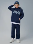Bluzy dla chłopców - 4F Bluza dresowa regular z kapturem chłopięca - granatowa 164 (13-14 lat) - miniaturka - grafika 1