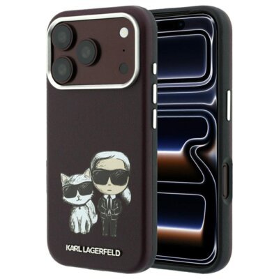 Etui KARL LAGERFELD Smooth Karl Bodiesms do Apple iPhone 17 Pro Max/18 Pro Max Burgundowy