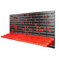 Pozostałe wyposażenie warsztatu - Ścianka narzędziowa czarna/czerwona 54 szt. 95x54 cm - miniaturka - grafika 1