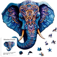 Układanki dla dzieci - Puzzle Drewniane Wooden A3 dla dzieci i dorosłych 180 el. Słoń - miniaturka - grafika 1