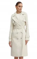 Płaszcze damskie - GUESS KLASYCZNY BEŻOWY PŁASZCZ TRENCZ Z PASKIEM XL GMA - miniaturka - grafika 1