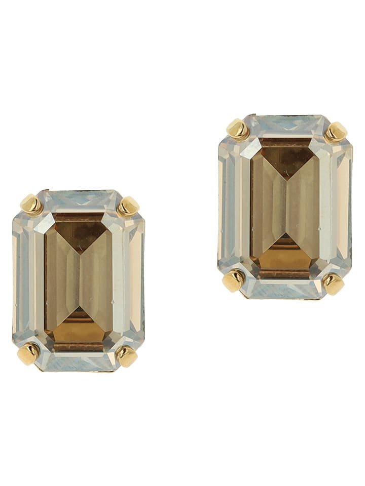 Otazu Pozłacane kolczyki-wkrętki z kryształami Swarovski