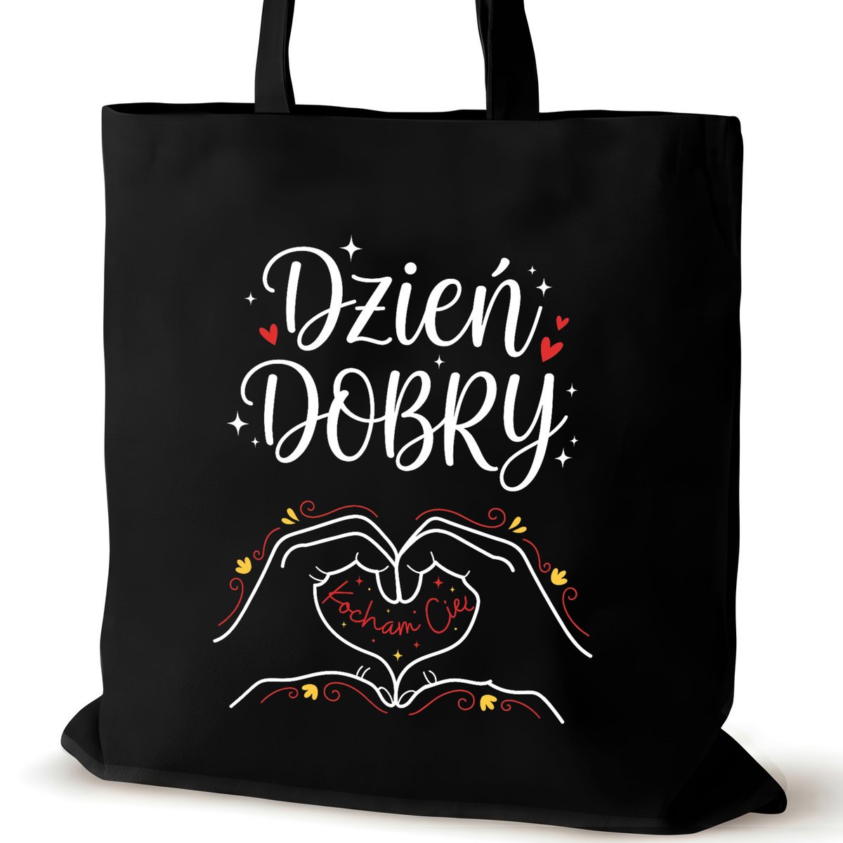 Czarna torba bawełniana dla VIRAL na ramię przyjaciółki walentynki