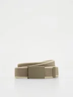 Paski - Reserved - Parciany pasek z klamrą - beżowy - miniaturka - grafika 1