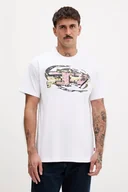 Koszulki męskie - Diesel t-shirt bawełniany T-NORM-T11 męski kolor biały z nadrukiem A19571.0PLAT - miniaturka - grafika 1