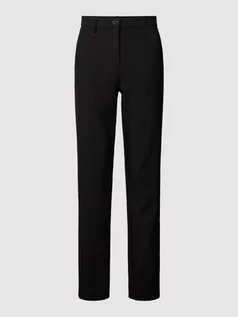Spodnie damskie - Spodnie materiałowe o kroju regular fit w jednolitym kolorze model ‘BELLA’ - grafika 1