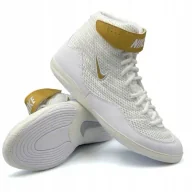 Kimona, stroje i obuwie - Nike Buty Zapaśnicze Bokserskie Inflict 3 Limited Edition White/Gold - miniaturka - grafika 1