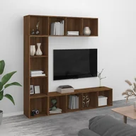 Regały - 3-Cz. Regał Na Książki/Półka Tv, Brązowy Dąb, 180X30X180 Cm - miniaturka - grafika 1