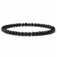 Bransoletki - Bransoletka Damska Kamień Naturalny Onyks Czarny 4 mm Koraliki Elastyczna - miniaturka - grafika 1