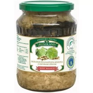 Runoland Kapusta kiszona z grzyb. leś. bio 700 g - Zdrowa żywność - miniaturka - grafika 1