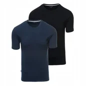Koszulki męskie - Zestaw 2 męskich t-shirtów granatowy/czarny koszulki Ombre Z101 V3 roz. S - miniaturka - grafika 1