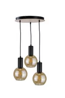 Lampy sufitowe - Jantar lampa wisząca 3-punktowa czarna/drewno 2027 - miniaturka - grafika 1