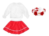 Dresy i komplety dla dziewczynek - ZESTAW NARODOWY BIAŁO-CZERWONY 98-110 3el - miniaturka - grafika 1