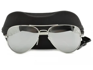 Srebrne Pilotki Polaryzacyjne przeciwsłoneczne aviator Lustrzanki STP17 - Okulary korekcyjne, oprawki, szkła - miniaturka - grafika 1