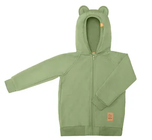 Bluza z uszami misia - pistacja - Bluzy i sweterki niemowlęce - miniaturka - grafika 1