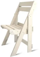 Fotele i krzesła ogrodowe - krzesło ogrodowe składane drewniane nowoczesne trwałe 55cm sosna biała - miniaturka - grafika 1