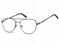 Okulary korekcyjne, oprawki, szkła - Sunoptic Okulary oprawki korekcyjne pilotki zerówki 889D granatowy + srebrny - miniaturka - grafika 1