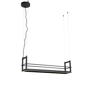 QAZQA Czarna lampa wisząca ze stojakiem z 3-stopniowym ściemnianiem LED - Cage Rack - Lampy sufitowe - miniaturka - grafika 1