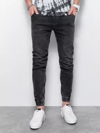 Spodnie męskie - Spodnie męskie jeansowe joggery - czarne P907 - miniaturka - grafika 1