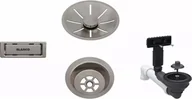 Syfony - BLANCO Armatura odpływowo-przelewowa 1x3,5" z InFino i elementami stalowymi satin platinum - miniaturka - grafika 1