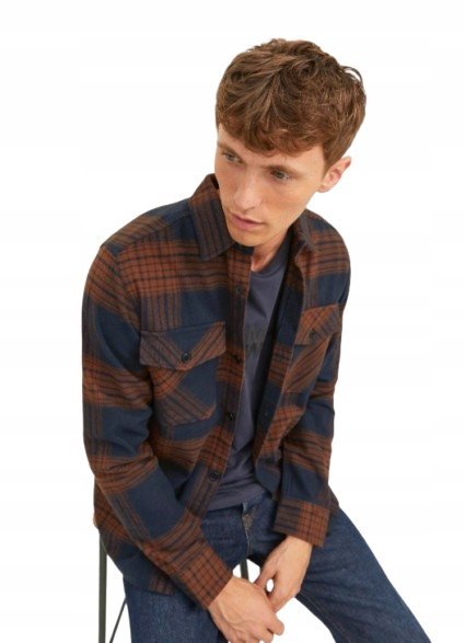 JACK & JONES MĘSKA KURTKA PRZEJŚCIOWA WZORY GUZIKI L JGG