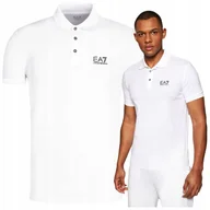 Koszulki męskie - EA7 koszulka polo meska emporio armani meskie białe polo małe logo EA7 koszulka polo meska emporio armani meskie białe polo małe logo r.XL - miniaturka - grafika 1