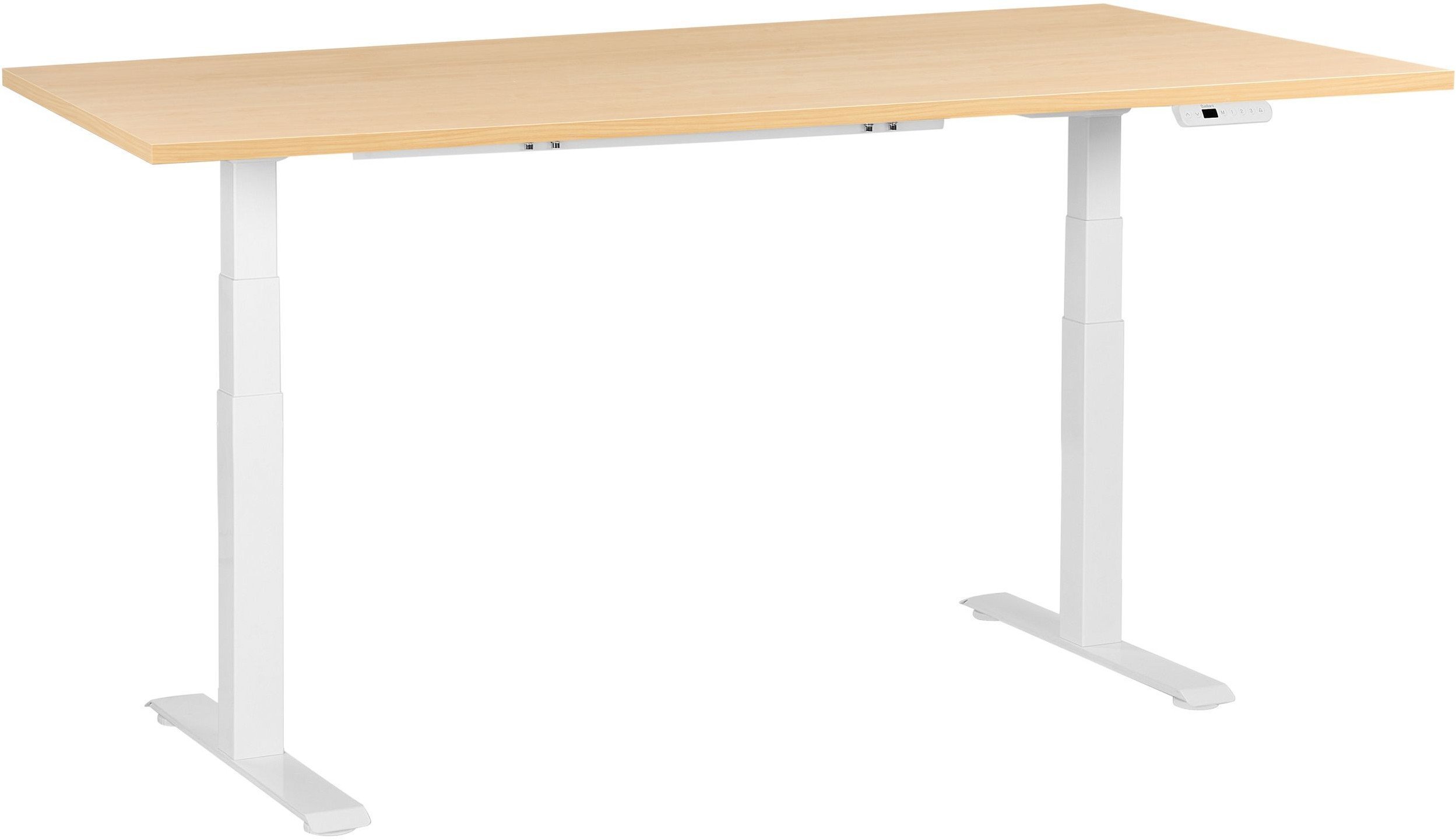 Beliani Biurko regulowane elektrycznie DESTINES Jasny brąz/ biały 180 cm 72 cm