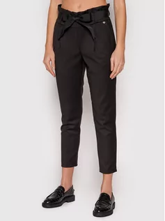 Spodnie damskie - Rinascimento Spodnie materiałowe CFC0103951003 Czarny Regular Fit - grafika 1