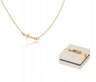 Naszyjniki - Złoto 585 Złoty Naszyjnik Krzyżyk 14 karatów ZN65 - miniaturka - grafika 1