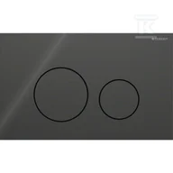 Stelaże i zestawy podtynkowe do WC - Przycisk uruchamiający Geberit Sigma40, przedni, szkło czarne, okrągły - miniaturka - grafika 1