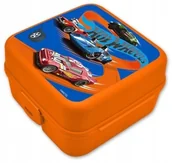 Zestawy naczyń dla dzieci - śniadaniówka chlebak LUNCH BOX Hot Wheels trzykomorowa dzielona - miniaturka - grafika 1