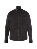 Koszule męskie - Nils Sundström Męska koszula sztruksowa Mężczyźni Regular Fit Bawełna szary jednolity, M - miniaturka - grafika 1