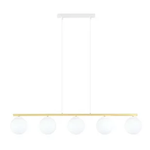 Allora lampa wisząca 5-punktowa biała/złota/opal 1255/5 - Lampy sufitowe - miniaturka - grafika 1