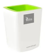 Przyborniki na biurko - Tetis, Przybornik na długopisy biało-zielony - miniaturka - grafika 1