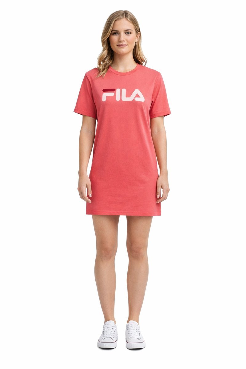 FILA RÓŻOWY T-SHIRT Z KLASYCZNYM LOGO Z PRZODU M I4A