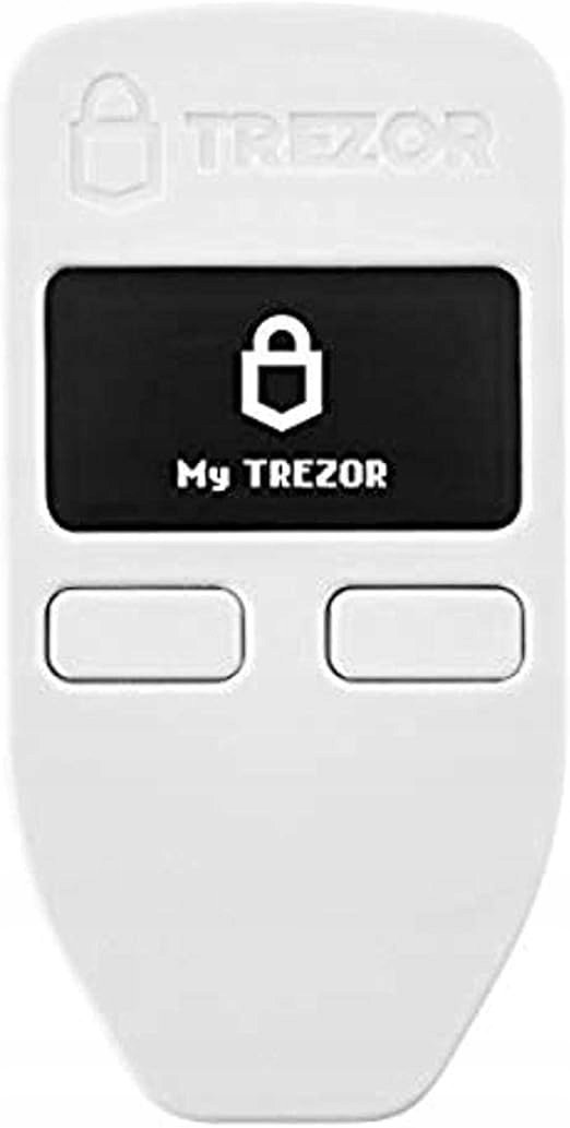 TREZOR ONE PORTFEL SPRZĘTOWY KRYPTOWALUT PRZECHOWYWANIE BITCOIN ETH BIAŁY