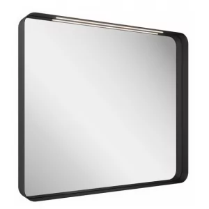 RAVAK X000001570 Lustro łazienkowe STRIP 600x700 czarne z oświetleniem - Lustra - miniaturka - grafika 1