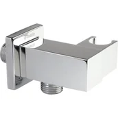 Akcesoria do armatury i ceramiki - Deante Cascada Przyłącze kątowe kwadratowe z uchwytem na słuchawkę NAC_058K NAC_058K - miniaturka - grafika 1