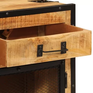 Szafka, 80x31x66 cm, lite surowe drewno mango i metal Lumarko! - Szafki do salonu Szafka, 80x31x66 cm, lite surowe drewno mango i metal Lumarko! - Szafki do salonu - miniaturka - grafika 8