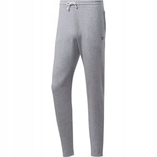 REEBOK - SPODNIE DRESOWE MĘSKIE - TE FT CUFFED PANT FJ4682 szare spodnie - Dresy męskie - miniaturka - grafika 1