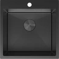 Zlewozmywaki - Mexen Solix zlewozmywak stalowy 1-komorowy 500 x 500 mm, czarny - 6407501000-70 - miniaturka - grafika 1